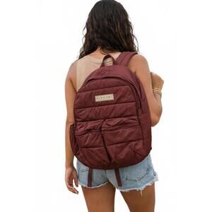 Rip Curl Burgundy Quilted Backpack. New